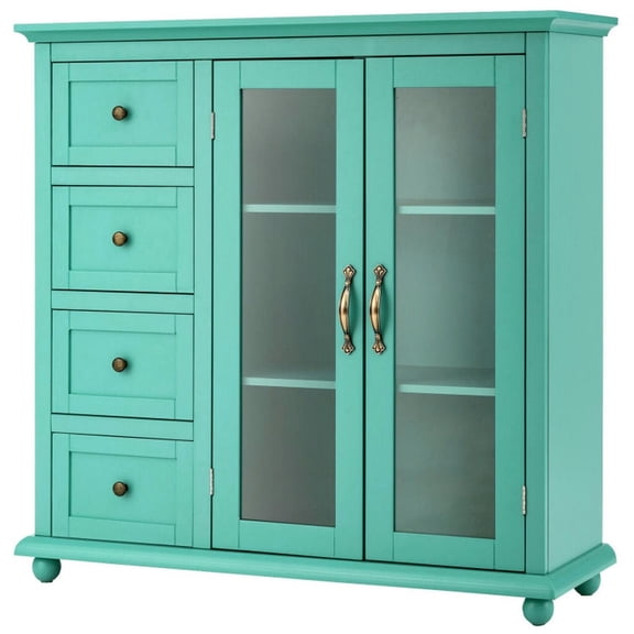Spaco Buffet Sideboard, Kitchen Storage Cabinet, Table with Drawers and Doors, Cabinet for Indoor, Green