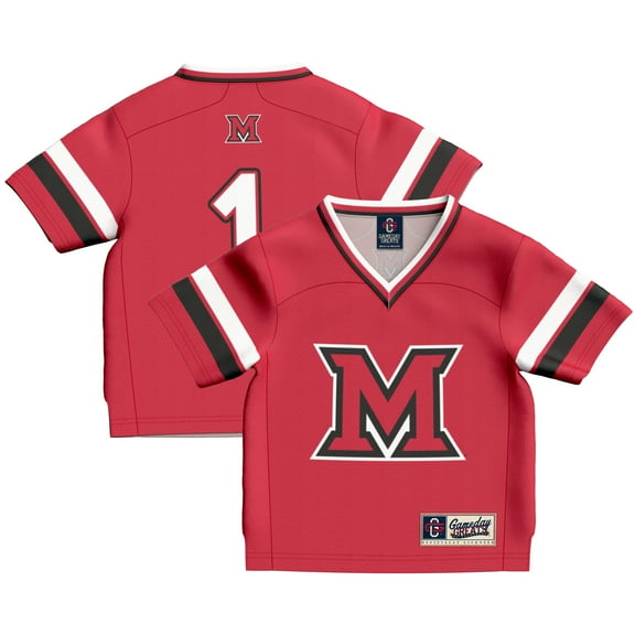 Toddler GameDay Greats #1 Red Miami University RedHawks Lightweight Collegiate Football Fashion Jersey