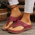 thumbnail image 3 of Women's Wedge Heel Sandals Roman Casual Thong Lunge Shoes Thick Sole Flip-Flops Sandals Womens Summer Wedge Heel Shoes, 3 of 8