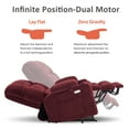 thumbnail image 4 of 21.3" Seat Width Lay Flat Dual Motor Power Recliner Lift Chair with Vibration and Heat, Infinite Position, 4 of 8