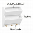 thumbnail image 5 of RiverRidge Kids Catch-All Wall Bookshelf with 2 Toy Storage Cubbies and 3 Hooks - White, 5 of 11