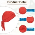 thumbnail image 3 of Uxcell Sweat Wicking Cap Dew Rags Skull Cap Football for Men Red, 3 of 6