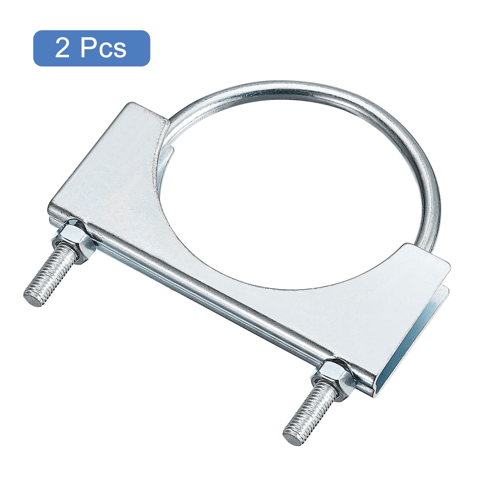Muffler U-Bolt Clamps for 95mm Diameter Pipe, 2 Pack Saddle Type U-bolt Clamps