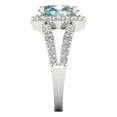 thumbnail image 3 of 2.78ct oval cut blue moissanite 14k white gold halo Bridal Wedding Engagement Promise Anniversary Ring for Women size 4, 3 of 7