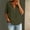 Army Green, variant on Womens Cotton Linen Shirts V Neck Snap Short Sleeve Blouses Casual Lightweight Breathable Gauze Tops with Chest Pockets