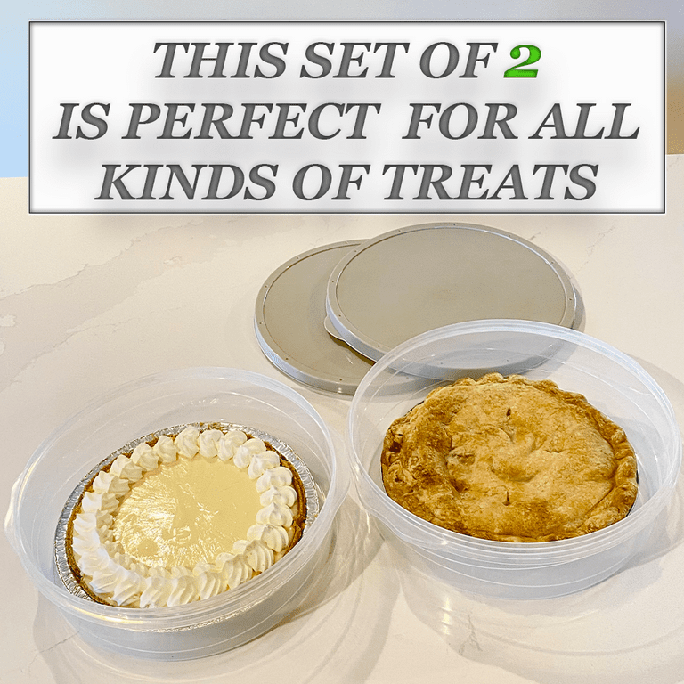 Evelots Set of 2 Pie Keepers-Clear Plastic Food Storage Containers-Holds 10 inch Cakes, Pies, Pastries