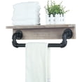 thumbnail image 1 of PinesC Industrial Pipe Rack, Rustic Wall Rack with Towel Bar, 20 Inch Farmhouse Bathroom Towel Rack, Floating Shelf Wall Mounted Home Decor Wooden Rack, Vintage Gray Vintage Gray 20 Inch, 1 of 5