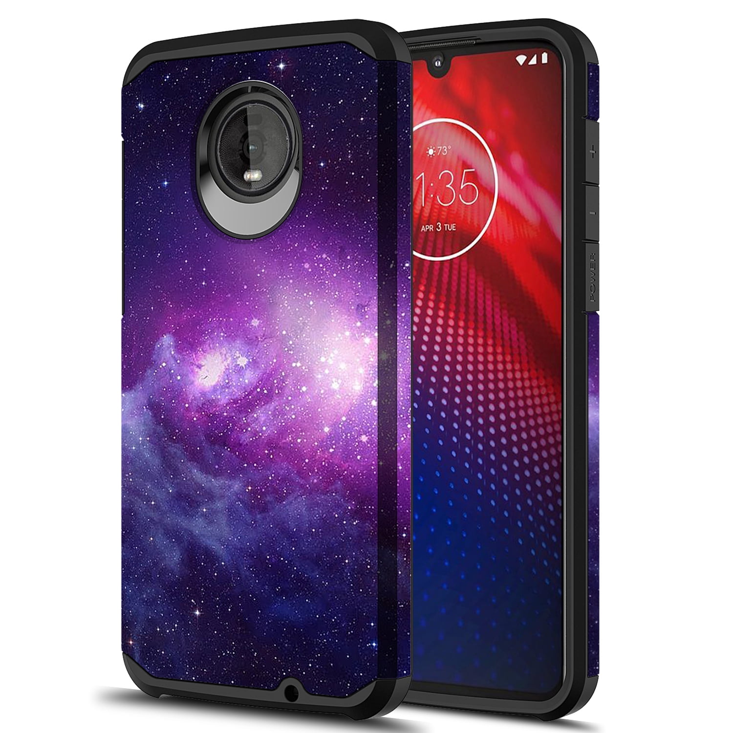 Moto Z4 Case, Moto Z4 Play Case Kaesar Slim Hybrid Dual Layer Shockproof Hard Cover Graphic