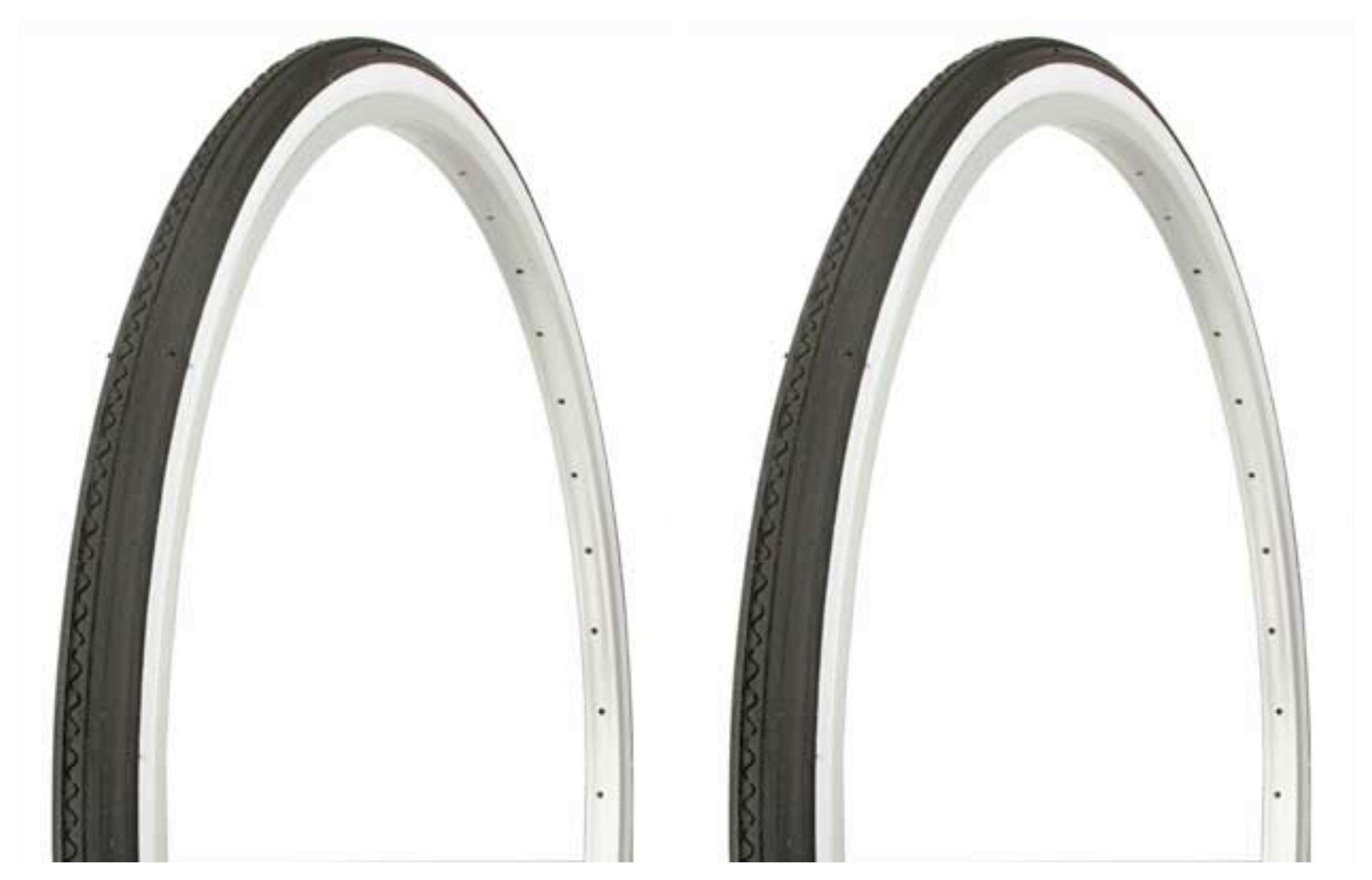 Tire set. 2 Tires. Two Tires Duro 27" x 1 1/4" Black/White Side Wall HF