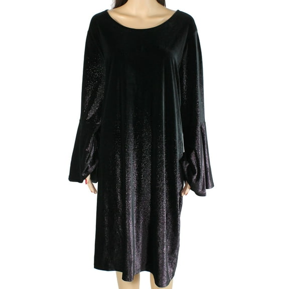 Plus Size Velvet A-Line Dress Pink Foil Purple Ombre 16W