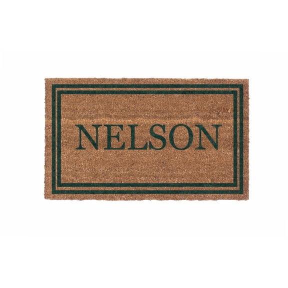 CocoMatsNMore Personalized Green Double Border Doormats with Vinyl Backing 38' x 60"
