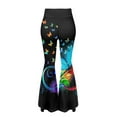 thumbnail image 5 of Xoenoiee Butterfly Print Flare Yoga Pants for Women Crossover High Waisted Bootleg Pants Bootcut Flare Yoga Leggings Tummy Control Workout Pants, S, 5 of 7