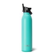 Swig Life 20oz Flip + Sip Bottle | Insulated Stainless Steel Water Bottle with Straw | Aqua