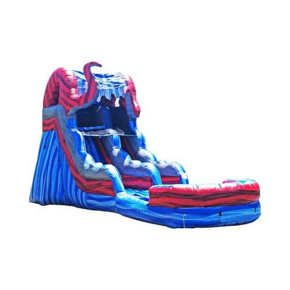 JumpOrange Outdoor Ocean Battle Commercial Grade Water Slide with Pool for Kids and Adults with Blower