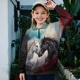 thumbnail image 2 of Uorisanigo Oversized Girls Half Zip Pullover Sweatshirt Kids Long Sleeve Pullover Top for Vacation Shopping Exercise Wear Western Horse Quarter Zipper Hoodies Jackets, 2 of 7