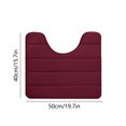 thumbnail image 3 of Memory Foam Toilet Bath Mat U-Shaped, Commode Contour Rug, Soft and Comfortable, Super Water Absorption, Non-Slip, Thick, Machine Wash and Easier to Dry for Bathroom, 16x20in -Red, 3 of 6