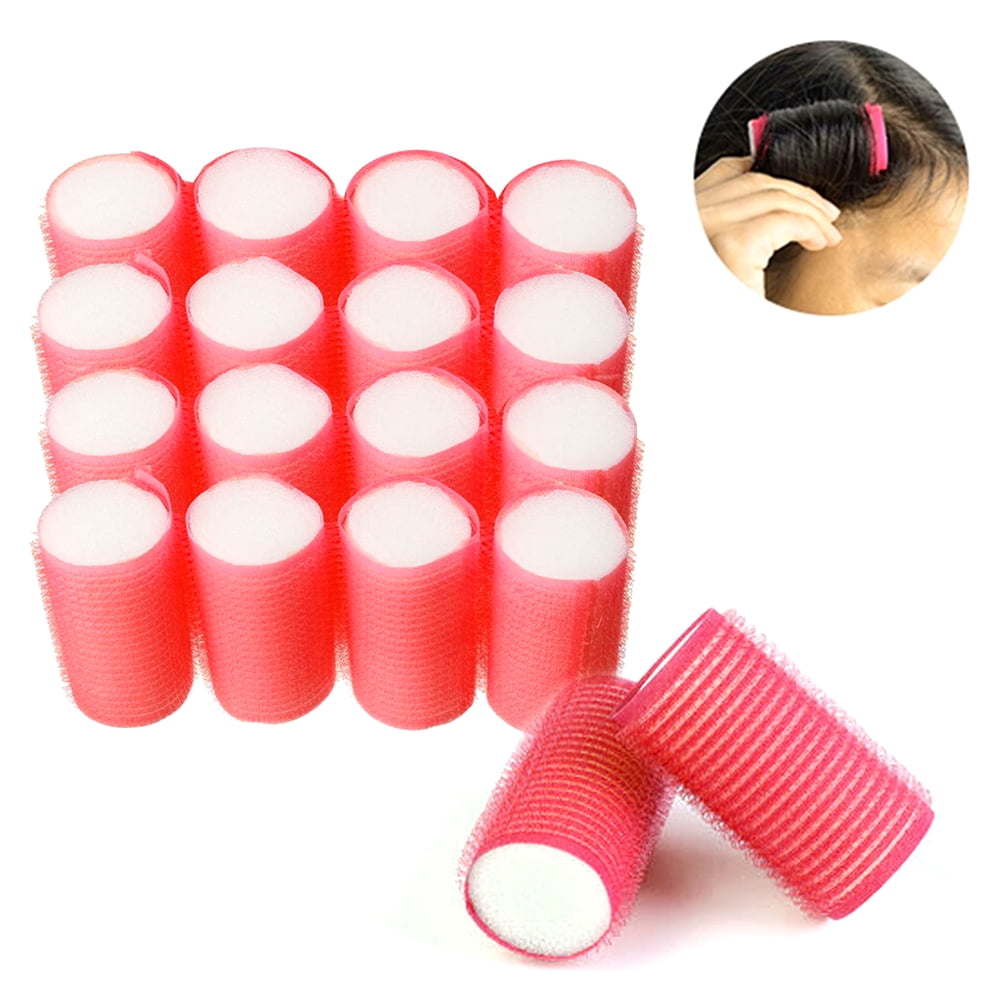 16 Medium Cling Foam Hair Rollers Curls Waves Soft Cushion Curlers Styling 1.3'