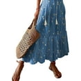 thumbnail image 3 of FASHIONWT Women Boho V-Neck Collar with Tassel Ethnic Maxi Dress, 3 of 4