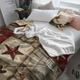 thumbnail image 3 of Texas Star Vintage Flannel Blanket for Bed, Western Cowboy Country Wooden Soft Cozy Warm Couch Throw Blanket, Lightweight Fluffy Plush Bedding Blankets for Sofa Decor All Season 30"x40", 3 of 7