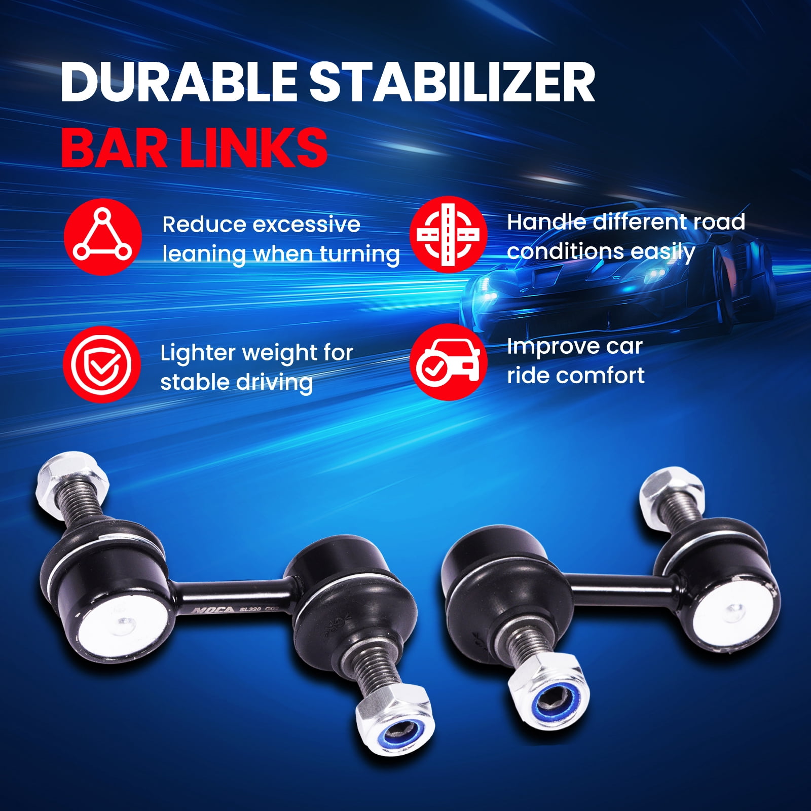 MOCA AUTOPARTS 2 Pcs Front Sway Bar Link Kit Fit for 03-13 Subaru Forester 2.5L & 08-11 Subaru Impreza 2.0L & 05-09 Subaru Outback 3.0L