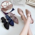 thumbnail image 2 of Sandales Pantoufles à Talons Hauts pour Femmes Couleur Unie Sandales pour Femmes pour Sortir, 2 of 7