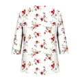 thumbnail image 4 of Jsaierl Womens 3/4 Length Sleeve Tops Summer Round Neck Shirts Cute Graphic Petite Blouses Work Elegant T-shirts Top S-3XL, 4 of 7