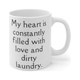 thumbnail image 4 of Mom of Boys Gift 11oz Mug My heart is filled with love and dirty laundry., 4 of 5