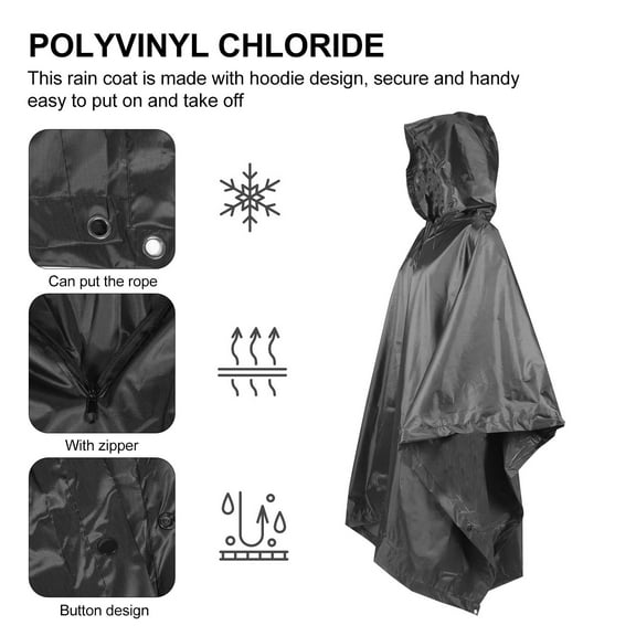 ROMANSENTIAL 1Set Three-In-One Raincoat Hoodie Design Waterproof Durable Ponchos Adult for Outdoor Travel
