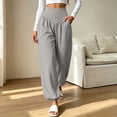 thumbnail image 2 of yeiolnoer Yoga Pants for Women Loose Fit Wide Leg Trousers Stretchy High Waisted Pants for Athletic Workout(Gray,X-Large), 2 of 7