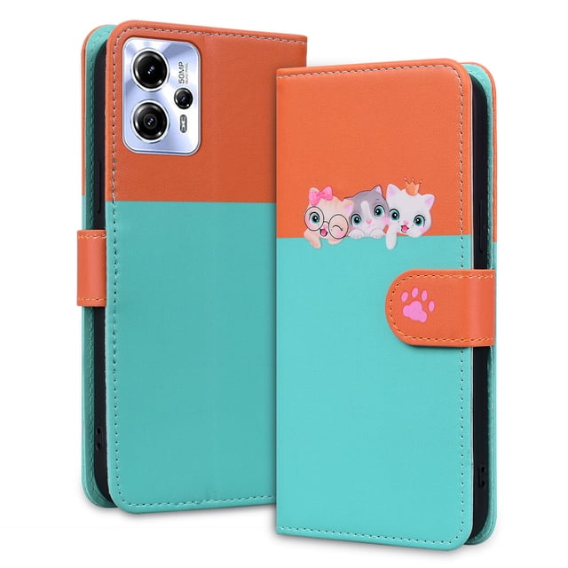 Compatible with Motorola Moto G13/ G23/ G53 Cute Animals Pattern Wallet Case with Card Slots Flip Cover