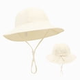 thumbnail image 7 of TOWED22 Baby Sun Hat Toddler Summer UPF 50+ Baby Girl Bucket Hat Wide Brim Beach Hats for Baby Boys Girls(C,S), 7 of 7