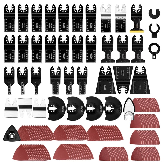 159 Pcs Universal Titanium Oscillating Multitool Saw Blades Sandpaper Kits