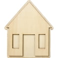 thumbnail image 3 of Plaid Wood Surfaces, 3D Unpainted Layered Shape, Birdhouse, 4 x 4 Inch, 3 of 4