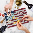 thumbnail image 5 of American Flag Cutting Board, America Continent Shaped Flag Martial Design International World Glory Print, Decorative Tempered Glass Cutting and Serving Board, Small Size, Navy Red, by Ambesonne, 5 of 5