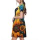 thumbnail image 2 of Balery Colorful Cloud Butterfly Sunflower Vestidos sueltos de manga corta para mujer, vestidos de verano 2025, vestidos casuales de corte A con vuelo., 2 of 6