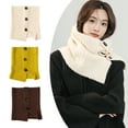 thumbnail image 2 of Fashionable Neck Scarf with Button Closure for Warmth And Styles Cold Weather Outdoor Activity Neck Gaiter Knitted Scarf, 2 of 9