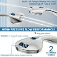 thumbnail image 6 of GPED High Pressure Shower Head, 7-Mode Handheld Shower Head, Anti-Clog Nozzles, Built-in Pause Mode & 2 Power Wash, High Flow Shower Head with Wall/Overhead Brackets &59" Stainless Steel Hose, Silver, 6 of 7