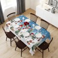 thumbnail image 6 of Blue Christmas Table Cloth Waterproof Tablecloths, Snowman Xmas Tree Snowflake Winter Tablecloth Dining Table Cover for Kitchen Party Tabletop Outdoor, Rectangle Tablecloth 54x108 Inch, 6 of 9