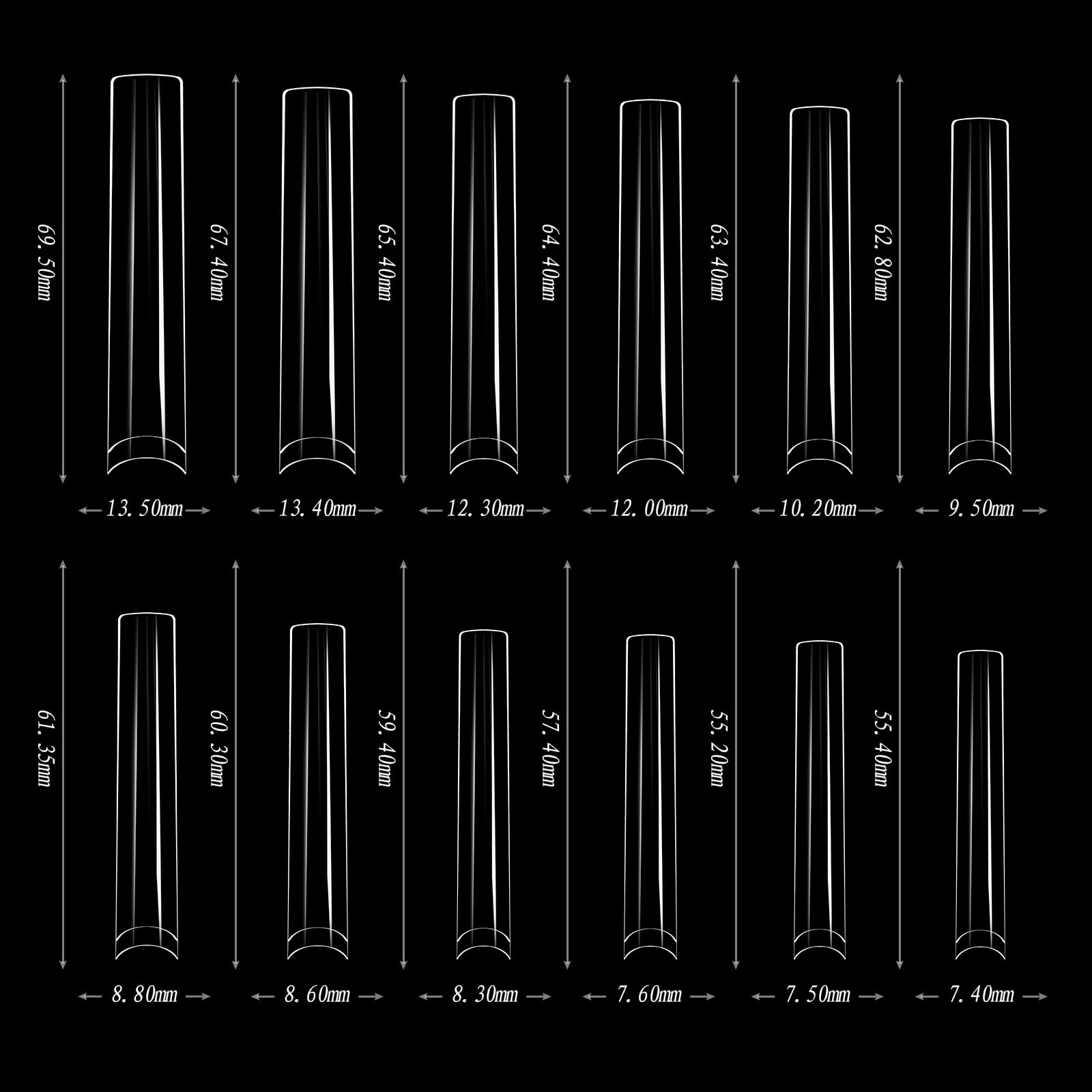 180pcs Extra Super Long 5XL Transparent Nails Tips for Salon Quality French Nails Art Wedding Party Nails Decorations