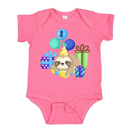 

Inktastic 1st Birthday Sloth Boys or Girls Baby Bodysuit