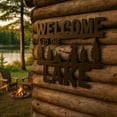 thumbnail image 5 of Rustic Metal Welcome Sign for Lake House Cabin – Laser Cut Outdoor Wall Art Dacor 20x18, 5 of 7