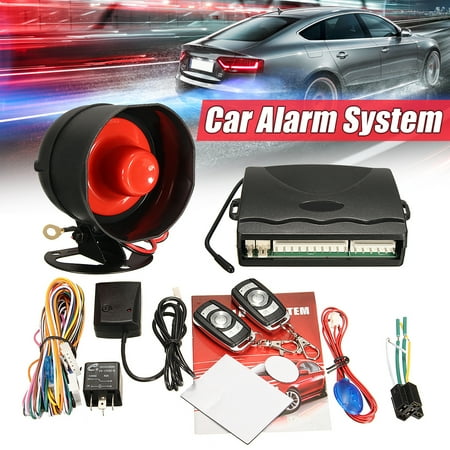 Online Status Indicators M.Way 1-Way Car Alarm Protection Security System Keyless caralarmsystem Entry Siren with 2 Door Remote Control / LED Indicator Status / Shock Sensor ()