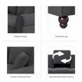 thumbnail image 6 of Hudson 128W U Shaped Couch with Chaise in Charcoal Gray Herringbone Fabric, 6 of 7
