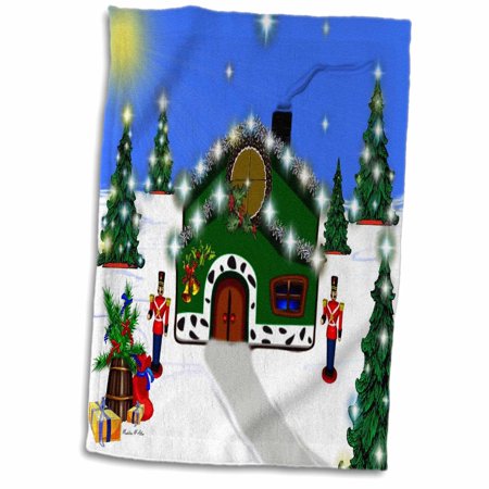 3dRose Christmas Nutcracker House - Towel  15 by 22-inch