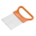 thumbnail image 6 of Riforla Tomato Onion Vegetables Slicer Cutting Aid Holder Guide Slicing Cutter Safe Fork Orange One Size, 6 of 8