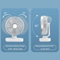 thumbnail image 6 of Fnochy Portable Desktop Fan USB Powered 4-Speed Adjustable Quiet Cooling Oscillating Fan For Office Dorm Study With Long-Lasting Battery, 6 of 9