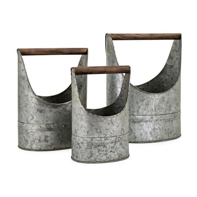 IMAX Jardinières en Métal 60287-3&44; Gris - Lot de 3
