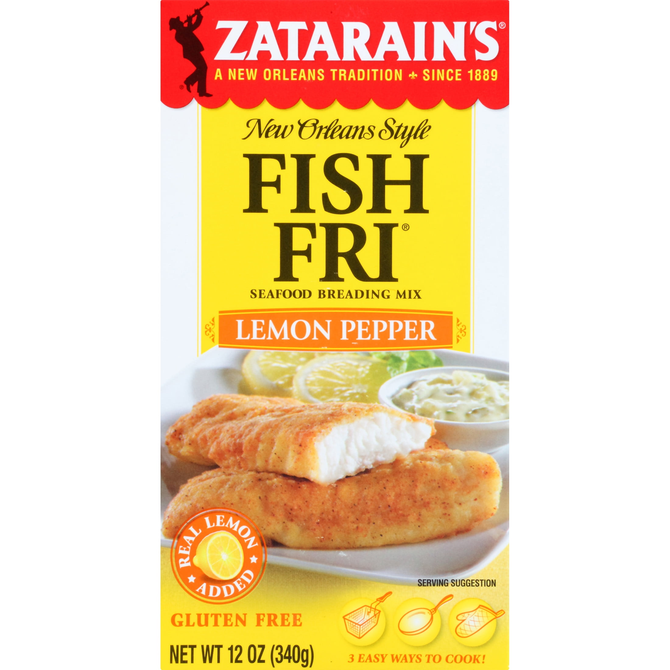 (2 pack) Zatarain's Gluten Free Lemon Pepper Fish Fri, 12.0 oz Box