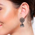thumbnail image 4 of Efulgenz Indian Oxidized Jewelry Boho Vintage Tribal Crystal Faux Pearl Floral Dangle Statement Earrings for Women, 4 of 4