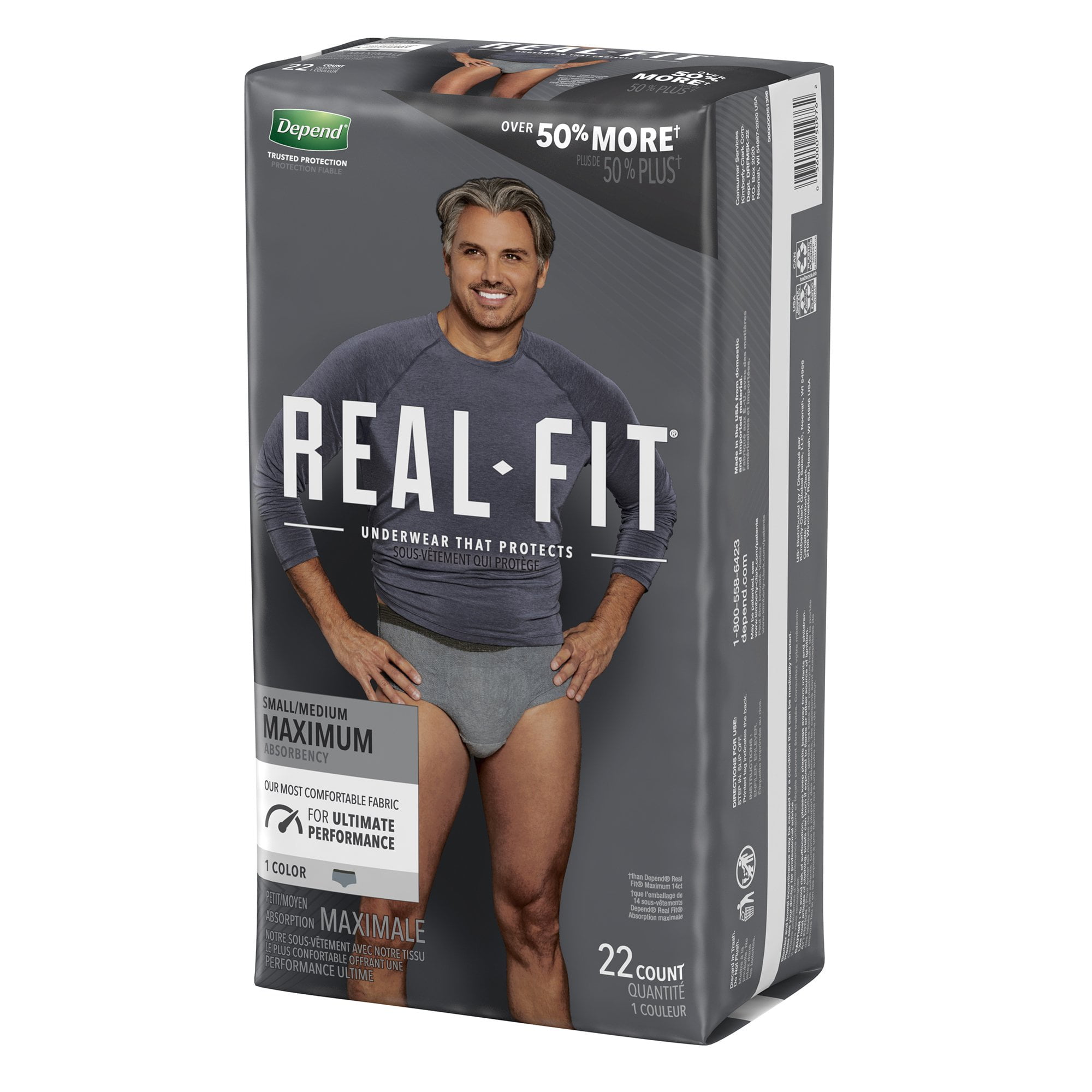 Depend Real Fit Adult Underwear S Heavy Absorbency Breathable, 50976, Maximum, 44 Ct